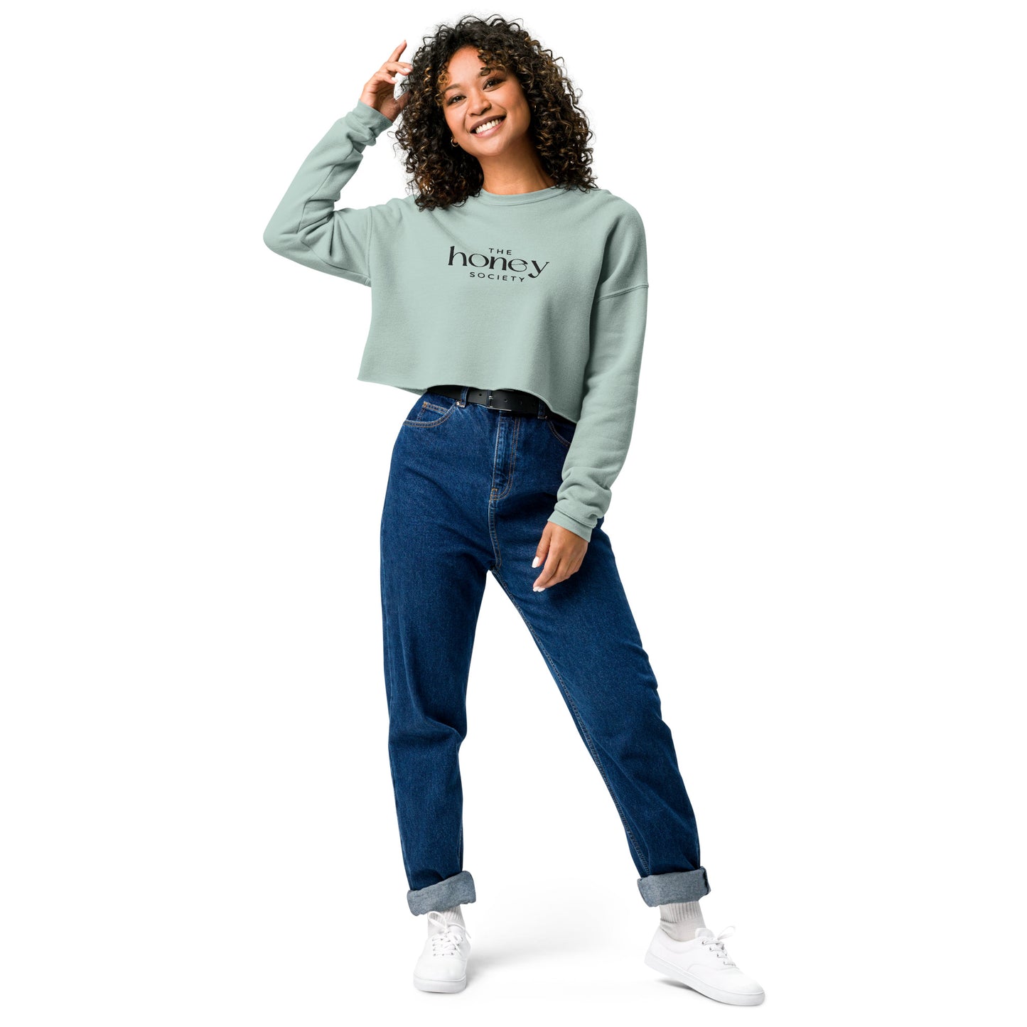 Honey Embroidered Crop Sweatshirt