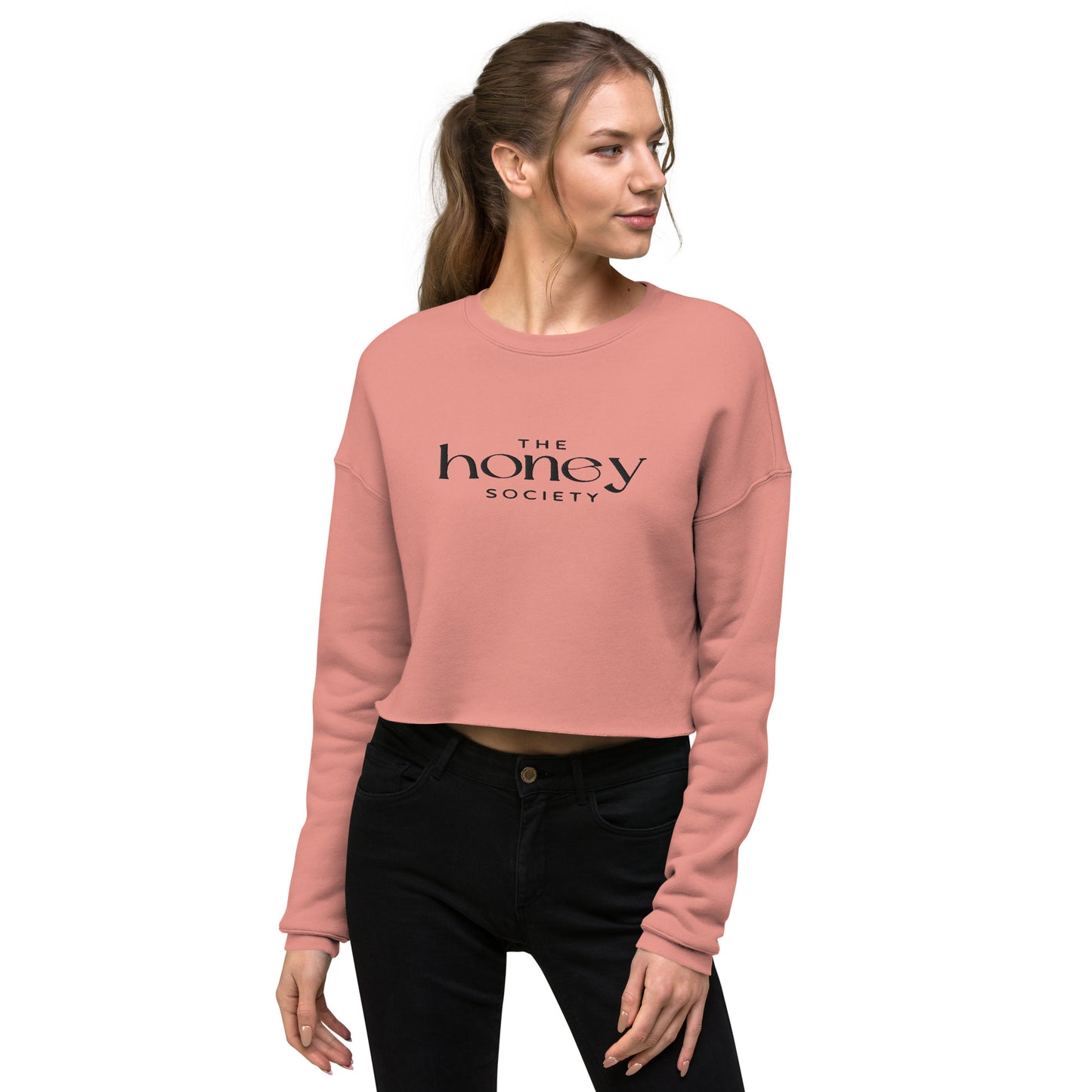 Honey Embroidered Crop Sweatshirt