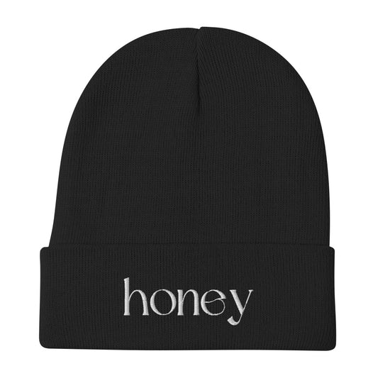 Embroidered Honey Beanie